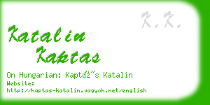 katalin kaptas business card